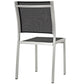 Silver Black Shore Outdoor Patio Aluminum Side Chair - No Shipping Charges MDY-EEI-2259-SLV-BLK