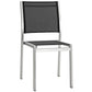 Silver Black Shore Outdoor Patio Aluminum Side Chair - No Shipping Charges