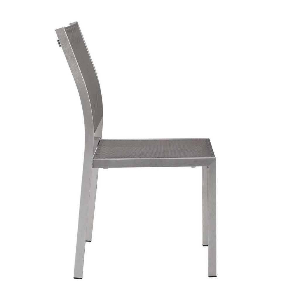 Shore Outdoor Patio Aluminum Side Chair - No Shipping Charges MDY-EEI-2259-SLV-GRY