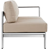 Silver Beige Shore Outdoor Patio Aluminum Right-Arm Loveseat - No Shipping Charges MDY-EEI-2262-SLV-BEI