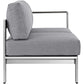 Silver Gray Shore Outdoor Patio Aluminum Right-Arm Loveseat - No Shipping Charges MDY-EEI-2262-SLV-GRY