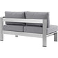 Silver Gray Shore Outdoor Patio Aluminum Right-Arm Loveseat - No Shipping Charges MDY-EEI-2262-SLV-GRY