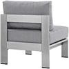 Silver Gray Shore Armless Outdoor Patio Aluminum Chair - No Shipping Charges MDY-EEI-2263-SLV-GRY