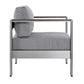 Silver Gray Shore Outdoor Patio Aluminum Armchair - No Shipping Charges MDY-EEI-2266-SLV-GRY