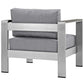 Silver Gray Shore Outdoor Patio Aluminum Armchair - No Shipping Charges MDY-EEI-2266-SLV-GRY