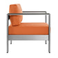 Silver Orange Shore Outdoor Patio Aluminum Armchair - No Shipping Charges MDY-EEI-2266-SLV-ORA