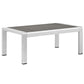 Modway Outdoor Patio Coffee Table with Metal Frame Silver and Gray By Casagear Home - No Shipping Charges MDY-EEI-2268-SLV-GRY