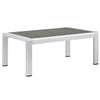 Modway Outdoor Patio Coffee Table with Metal Frame Silver and Gray By Casagear Home - No Shipping Charges MDY-EEI-2268-SLV-GRY