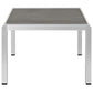 Modway Outdoor Patio Coffee Table with Metal Frame Silver and Gray By Casagear Home - No Shipping Charges MDY-EEI-2268-SLV-GRY