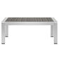 Modway Outdoor Patio Coffee Table with Metal Frame Silver and Gray By Casagear Home - No Shipping Charges MDY-EEI-2268-SLV-GRY