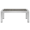 Modway Outdoor Patio Coffee Table with Metal Frame Silver and Gray By Casagear Home - No Shipping Charges MDY-EEI-2268-SLV-GRY