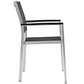 Silver Black Shore Outdoor Patio Aluminum Dining Chair - No Shipping Charges MDY-EEI-2272-SLV-BLK