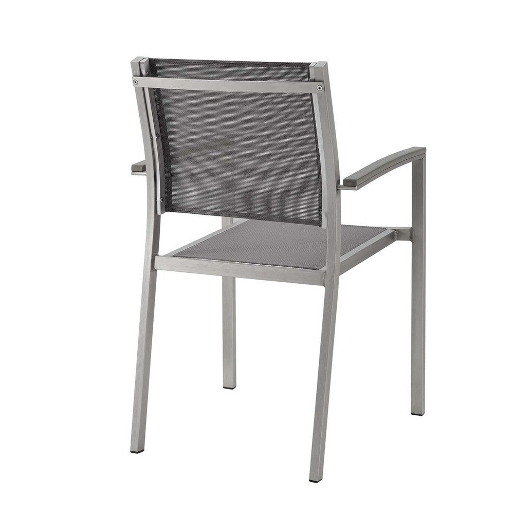 Shore Outdoor Patio Aluminum Dining Chair - No Shipping Charges MDY-EEI-2272-SLV-GRY