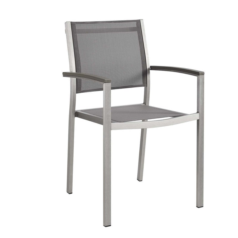 Shore Outdoor Patio Aluminum Dining Chair - No Shipping Charges MDY-EEI-2272-SLV-GRY