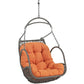 Modway Arbor Wicker Rattan Outdoor Patio Porch Lounge Hanging Swing Chair Set with Stand in Orange MDY-EEI-2279-ORA-SET