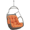 Modway Arbor Wicker Rattan Outdoor Patio Porch Lounge Hanging Swing Chair Set with Stand in Orange MDY-EEI-2279-ORA-SET