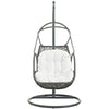 Modway Arbor Wicker Rattan Outdoor Patio Porch Lounge Hanging Swing Chair Set with Stand in White MDY-EEI-2279-WHI-SET