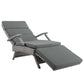 Modway Envisage Outdoor Patio Wicker Rattan Chaise Lounge in Light Gray Charcoal