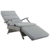 Modway Envisage Outdoor Patio Wicker Rattan Chaise Lounge in Light Gray Gray