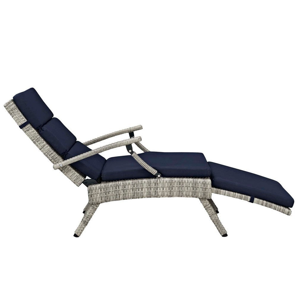 Envisage Chaise Outdoor Patio Wicker Rattan Lounge Chair - No Shipping Charges MDY-EEI-2301-LGR-BEI