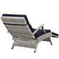 Modway Envisage Outdoor Patio Wicker Rattan Chaise Lounge in Light Gray Navy MDY-EEI-2301-LGR-NAV