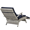 Modway Envisage Outdoor Patio Wicker Rattan Chaise Lounge in Light Gray Navy MDY-EEI-2301-LGR-NAV