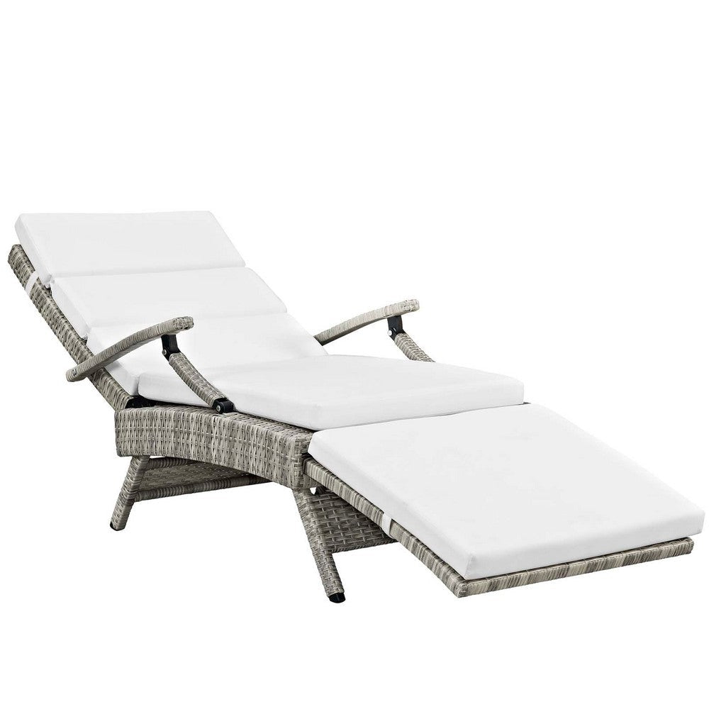 Envisage Chaise Outdoor Patio Wicker Rattan Lounge Chair - No Shipping Charges MDY-EEI-2301-LGR-BEI