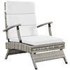 Modway Envisage Outdoor Patio Wicker Rattan Chaise Lounge in Light Gray White