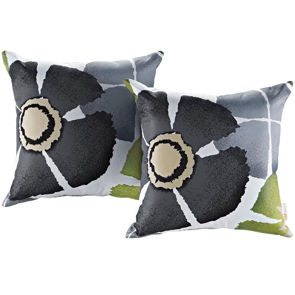 Modway Outdoor Indoor Two All Weather Patio Throw Pillows in Botanical 2 Count (Pack of 1)