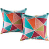 Modway Outdoor Indoor Two All Weather Patio Throw Pillows in Mosaic