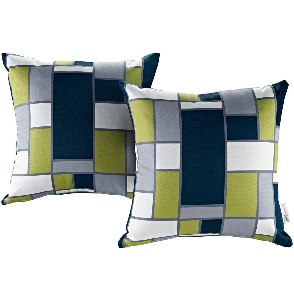 Modway Outdoor Indoor Two All Weather Patio Throw Pillows in Rectangle