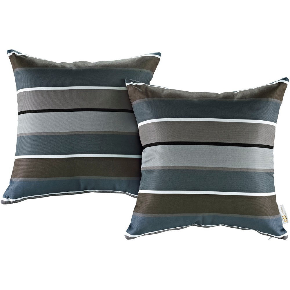 Modway Outdoor Indoor Two All Weather Patio Throw Pillows in Stripe 2 Count (Pack of 1)