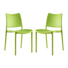 Modway Hipster Contemporary Modern Molded Plastic Stacking Two Dining Chairs in Green