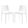 Modway Hipster Contemporary Modern Molded Plastic Stacking Two Dining Chairs in White