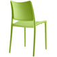 Modway Hipster Contemporary Modern Molded Plastic Stacking Four Dining Chairs in Green MDY-EEI-2425-GRN-SET