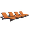 Bronx Chaise Outdoor Patio Set of 4 WL-02777-MW