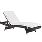 Modway Convene Wicker Rattan Outdoor Patio Chaise Lounge Chairs in Espresso White - Set of 6 MDY-EEI-2430-EXP-WHI-SET