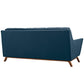 Modway Beguile Mid-Century Modern Sofa Upholstered Fabric with Sofa Loveseat and Armchair in Azure MDY-EEI-2431-AZU-SET