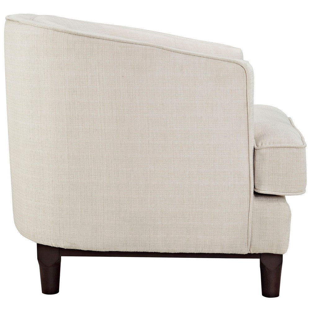 Modway Coast Upholstered Fabric Contemporary Modern Two Armchair Set in Beige MDY-EEI-2449-BEI-SET