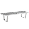 Modway Sauna Stainless Steel 5' Bench in Silver