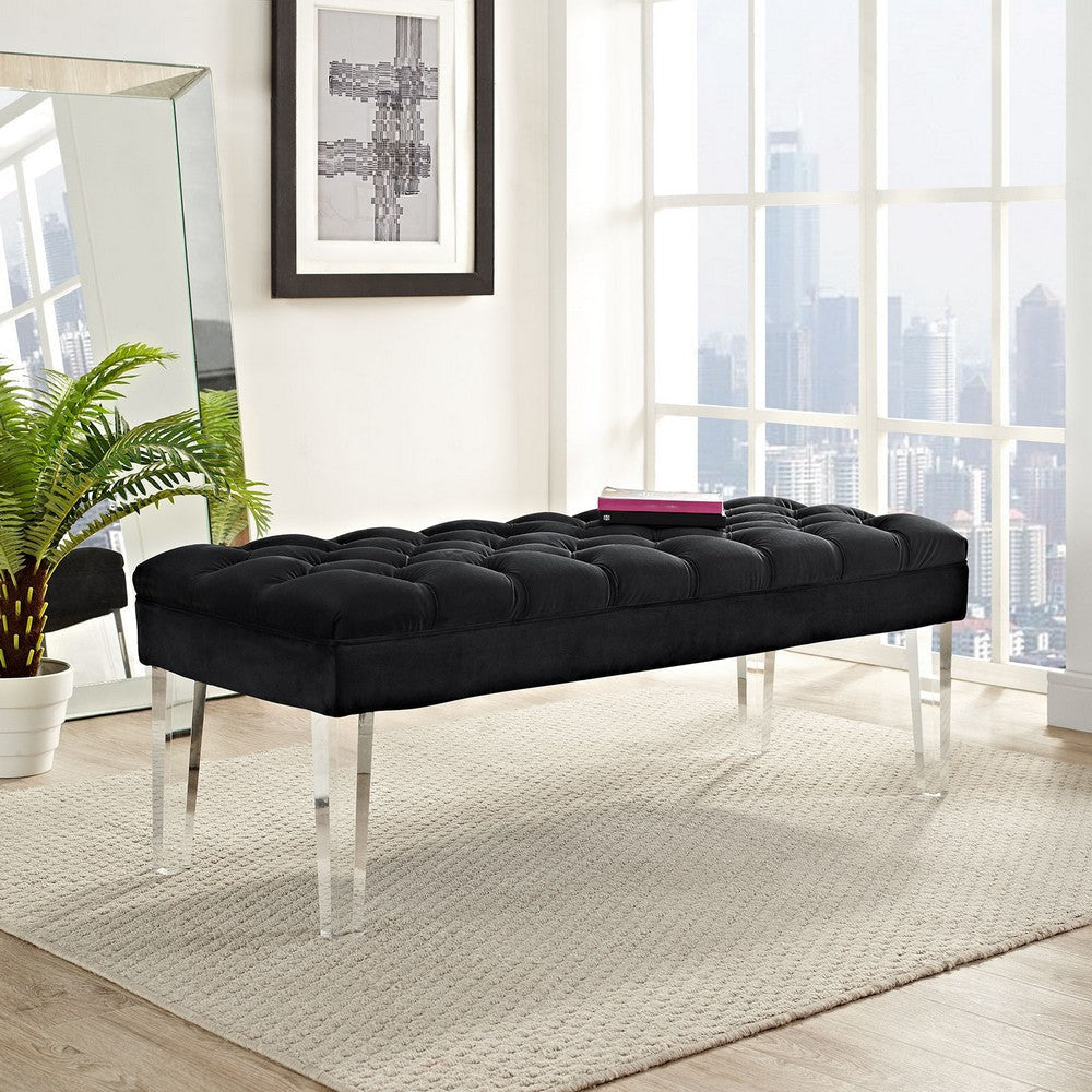 Valet Velvet Bench, Black