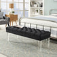 Modway Valet Tufted Button Performance Velvet Upholstered Bedroom Or Entryway Bench with Acrylic Legs in Black