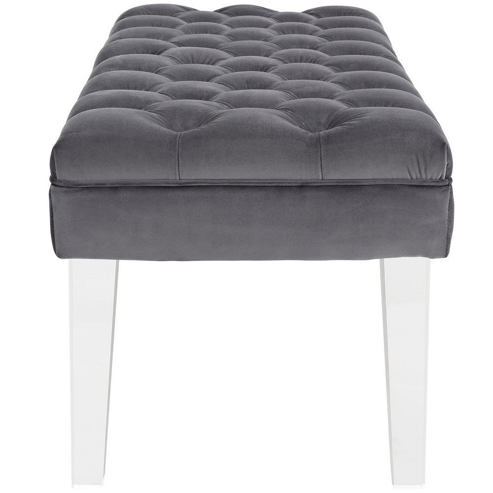 Valet Velvet Bench Gray - No Shipping Charges MDY-EEI-2460-GRY