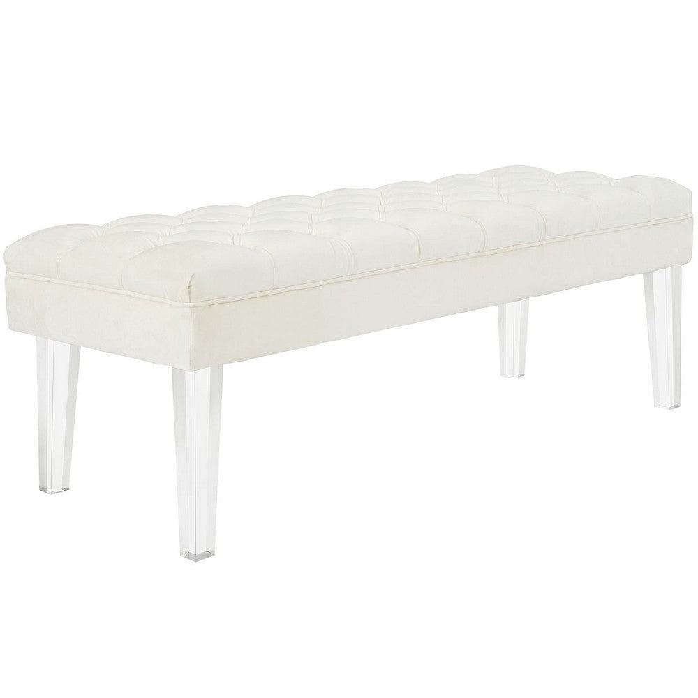 Valet Velvet Bench Ivory - No Shipping Charges MDY-EEI-2460-IVO