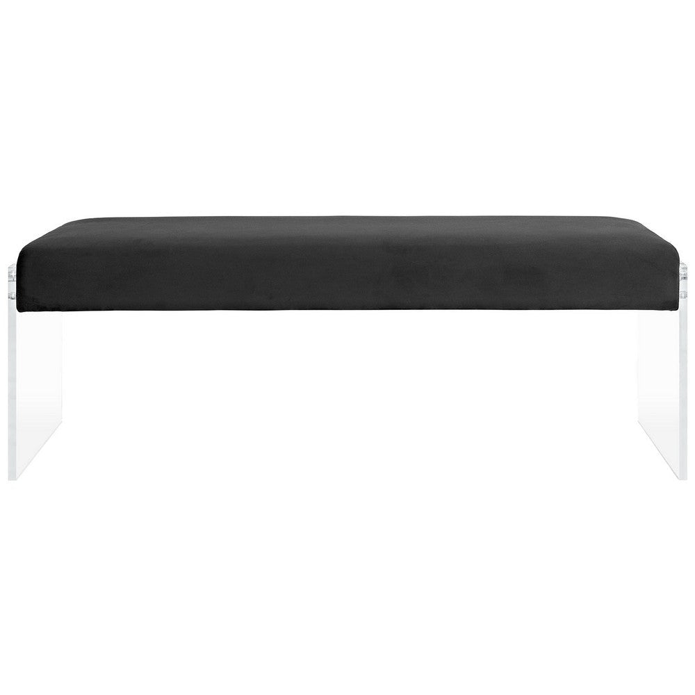 Roam Velvet Bench Black - No Shipping Charges MDY-EEI-2461-BLK