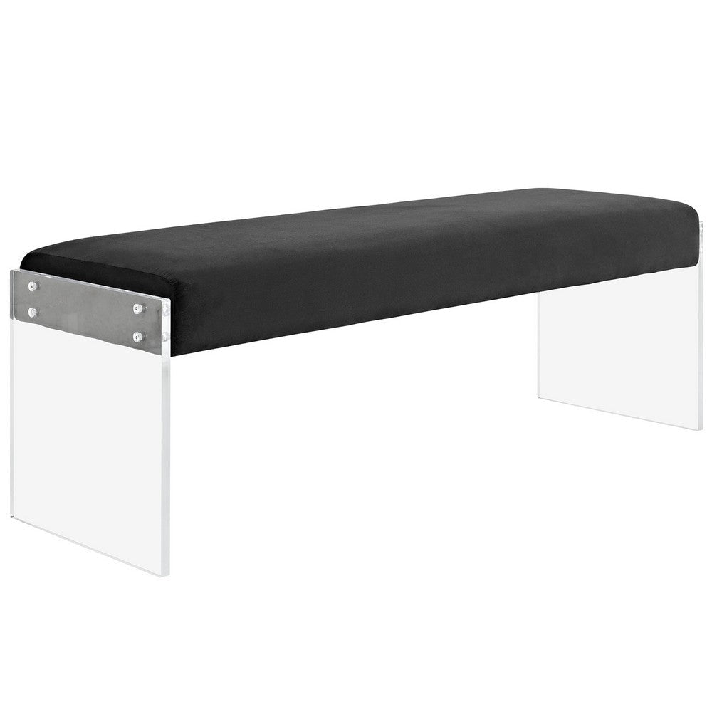 Roam Velvet Bench Black - No Shipping Charges MDY-EEI-2461-BLK