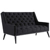 Modway Peruse Velvet Loveseat in Black