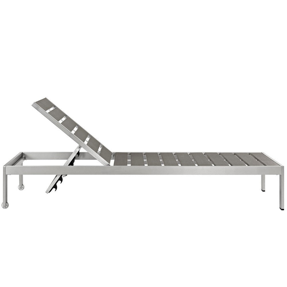 Shore 2 Piece Outdoor Patio Aluminum Set Silver Gray Size: 76’Lx25’Wx12’H - No Shipping Charges MDY-EEI-2465-SLV-GRY-SET