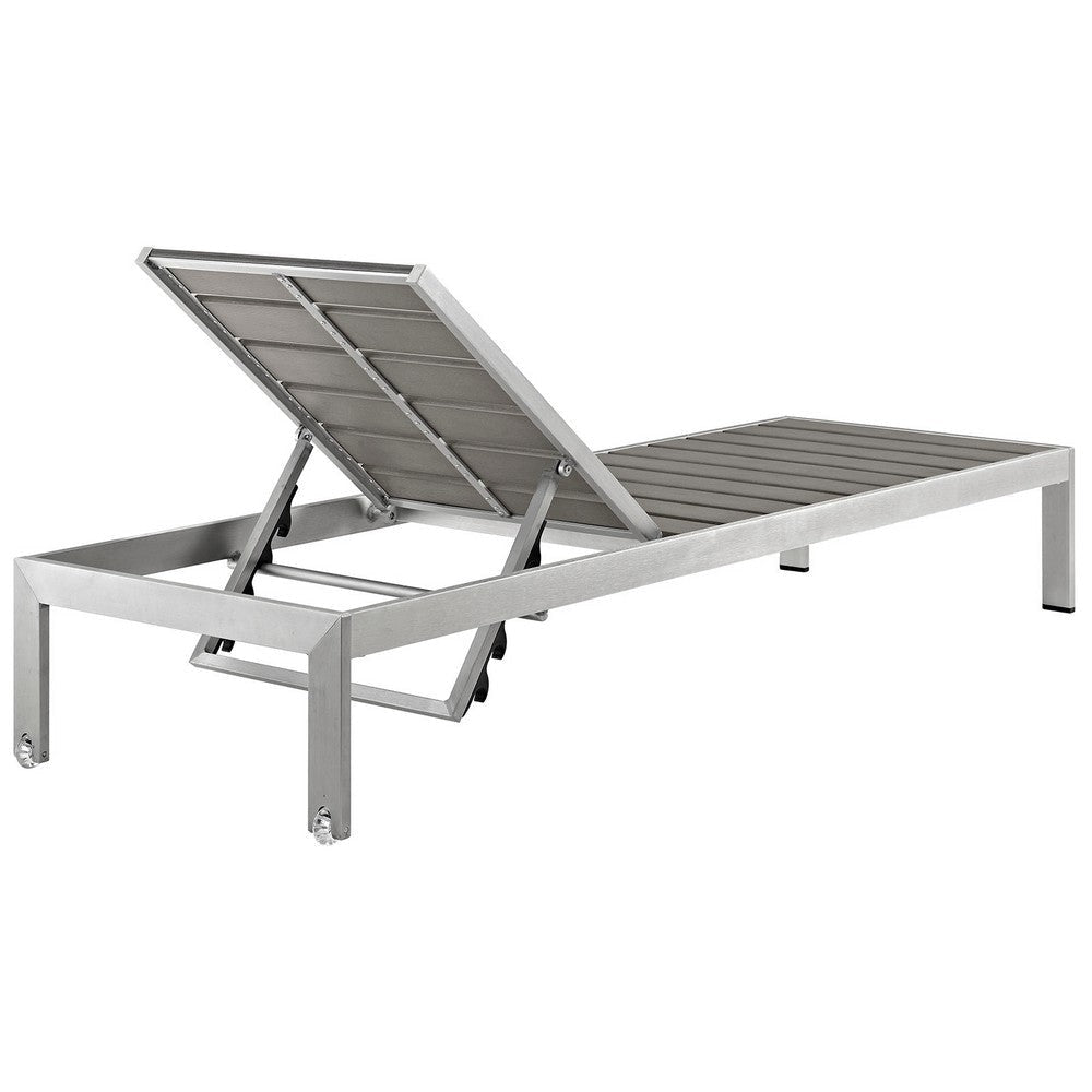 Shore 2 Piece Outdoor Patio Aluminum Set Silver Gray Size: 76’Lx25’Wx12’H - No Shipping Charges MDY-EEI-2465-SLV-GRY-SET