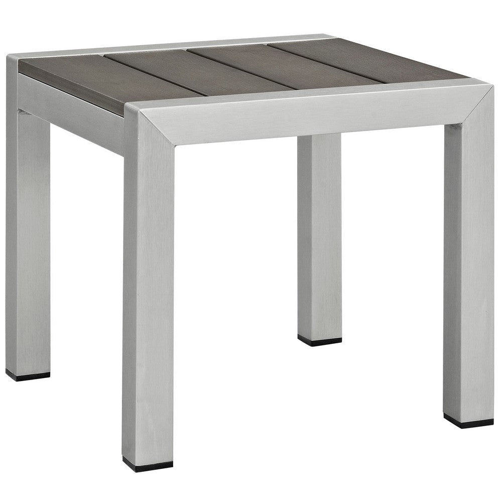 Shore 2 Piece Outdoor Patio Aluminum Set Silver Gray Size: 76’Lx25’Wx12’H - No Shipping Charges MDY-EEI-2465-SLV-GRY-SET